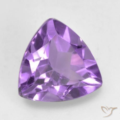 Ametista Viola medio naturale da 1.56 ct, Taglio trillion, VVS-VS