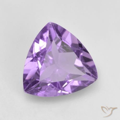 Ametista Viola medio naturale da 1.39 ct, Taglio trillion, VVS-VS