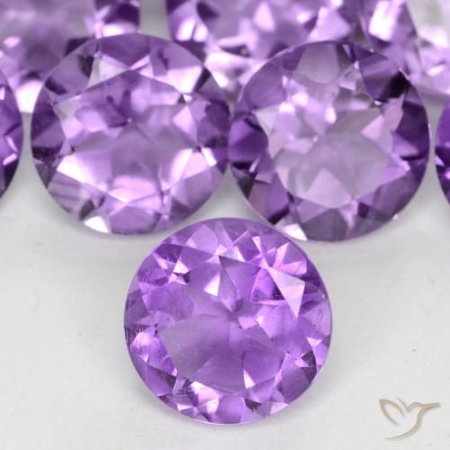 1.11ct Naturale Viola medio Ametista, Rotondo, VS