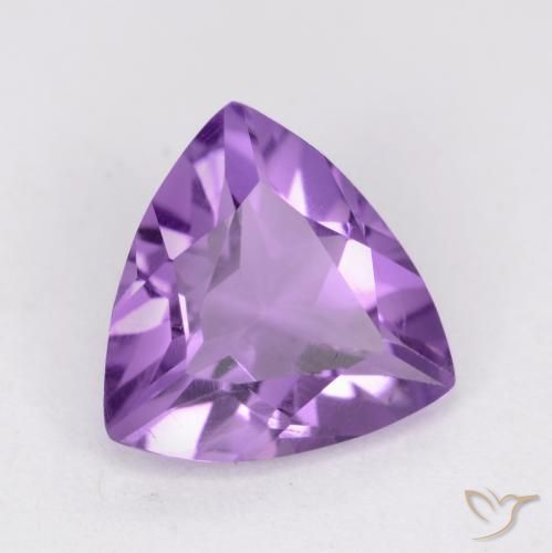 Ametista Viola violaceo intenso naturale da 1.68 ct, Taglio trillion, VS