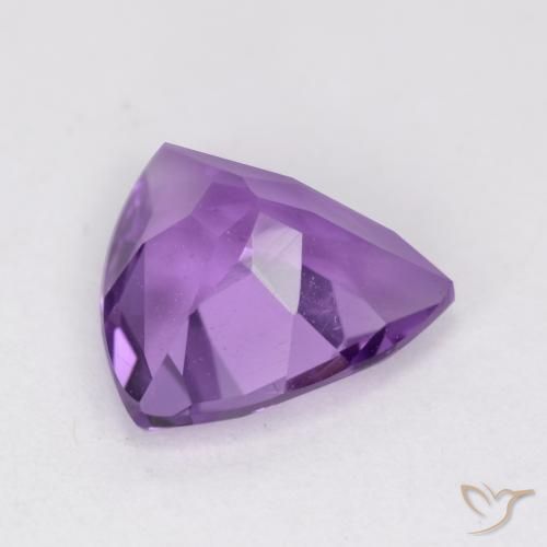 Ametista Viola violaceo intenso naturale da 1.68 ct, Taglio trillion, VS