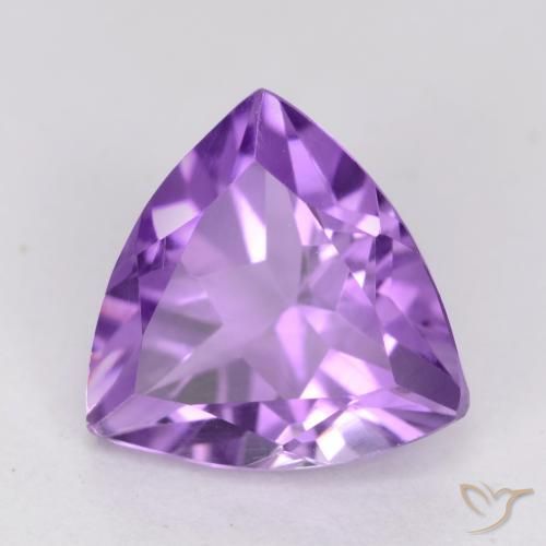 Ametista Viola medio naturale da 2.25 ct, Taglio trillion, VS