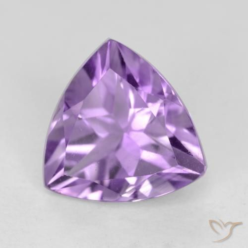 Ametista Viola medio naturale da 2.30 ct, Taglio trillion, VVS-VS