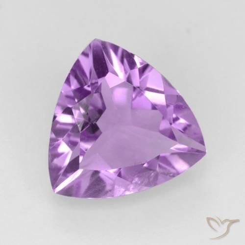 Ametista Viola violaceo medio naturale da 2.07 ct, Taglio trillion, VS