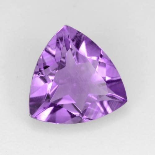 Ametista Viola violaceo medio naturale da 1.87 ct, Taglio trillion, VS