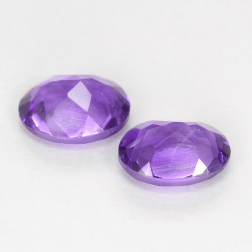 Gemme di ametista viola vivido naturale da 0,55 ct, taglio ovale, VVS-VS