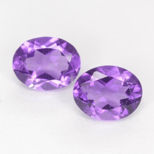 Gemme di Ametista Viola medio naturale da 0.60 ct, Taglio ovale, VVS-VS