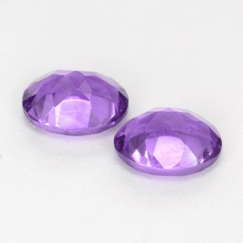 Gemme di Ametista Viola medio naturale da 0.60 ct, Taglio ovale, VVS-VS