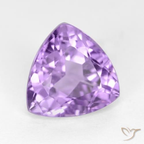 Ametista Viola medio naturale da 3.21 ct, Taglio trillion, VS