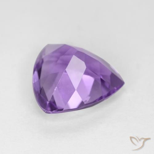 Ametista Viola medio naturale da 2.81 ct, Taglio trillion, VS