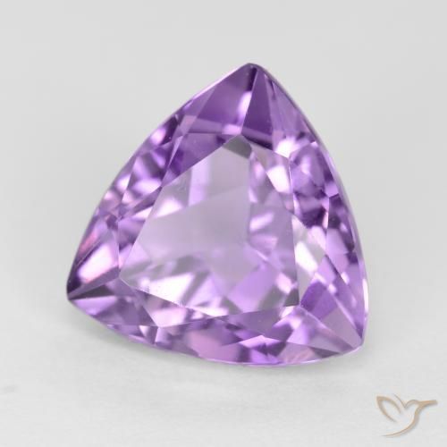 Ametista Viola medio naturale da 3.03 ct, Taglio trillion, VS