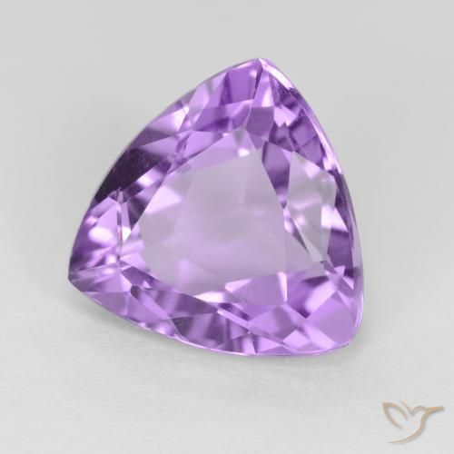 Ametista Viola medio naturale da 2.91 ct, Taglio trillion, VS