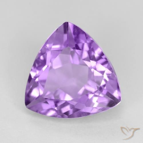 Ametista Viola medio naturale da 3.01 ct, Taglio trillion, VS