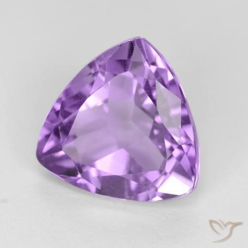 Ametista Viola medio naturale da 3.00 ct, Taglio trillion, VS