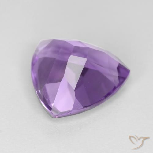 Ametista Viola medio naturale da 3.00 ct, Taglio trillion, VS