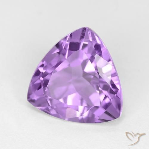 Ametista Viola medio naturale da 2.87 ct, Taglio trillion, VS