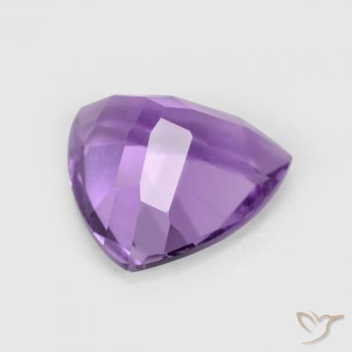 Ametista Viola medio naturale da 2.87 ct, Taglio trillion, VS
