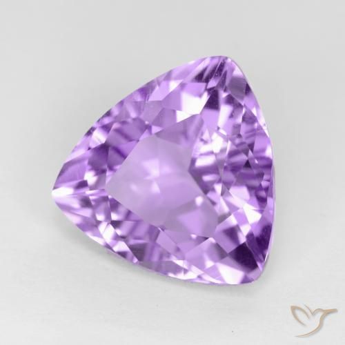 Ametista Viola medio naturale da 2.76 ct, Taglio trillion, VVS-VS