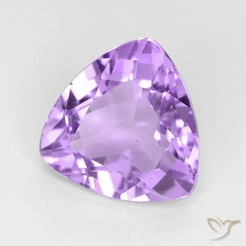 Ametista Viola medio naturale da 2.98 ct, Taglio trillion, VVS-VS