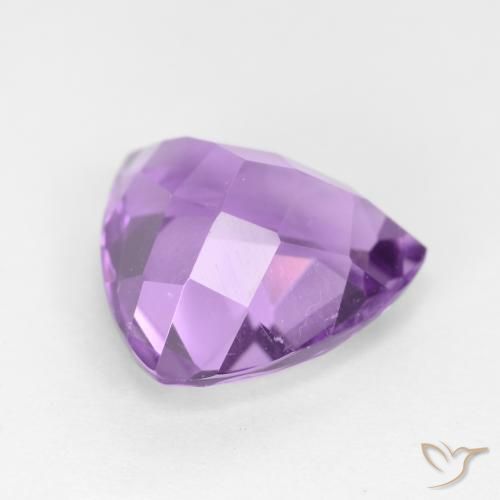 Ametista Viola medio naturale da 2.86 ct, Taglio trillion, VS