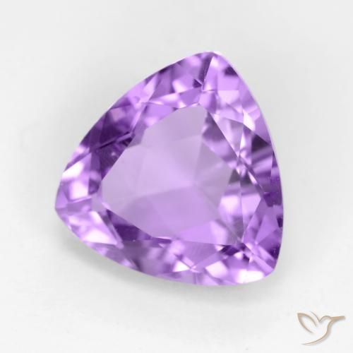 Ametista Viola medio naturale da 2.78 ct, Taglio trillion, VVS-VS