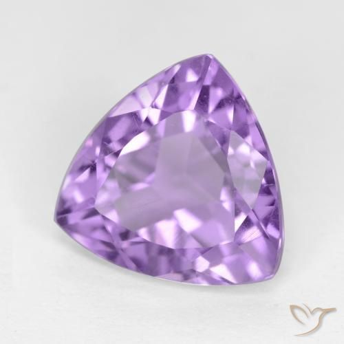 Ametista Viola medio naturale da 2.96 ct, Taglio trillion, VS