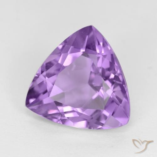 Ametista Viola medio naturale da 3.09 ct, Taglio trillion, VVS-VS