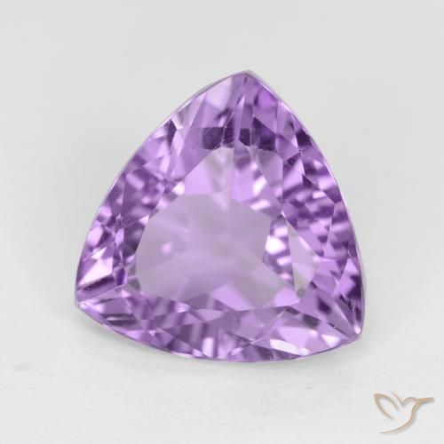 Ametista Viola medio naturale da 2.91 ct, Taglio trillion, VVS-VS