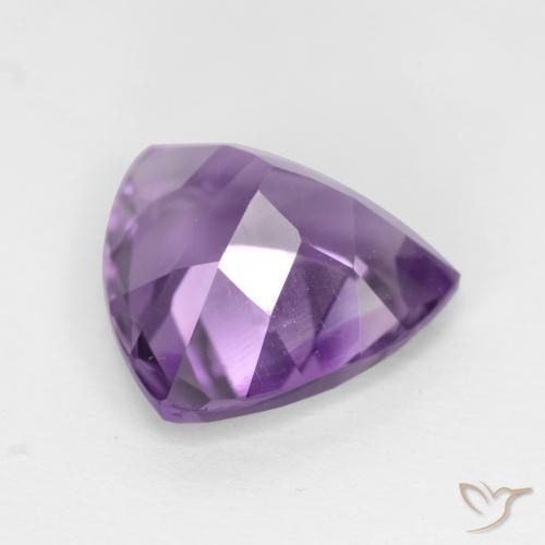 Ametista Viola medio naturale da 2.79 ct, Taglio trillion, VS