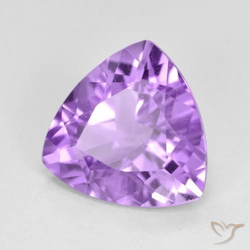 Ametista Viola medio naturale da 2.86 ct, Taglio trillion, VS