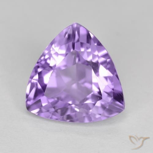 Ametista Viola medio naturale da 2.69 ct, Taglio trillion, VS