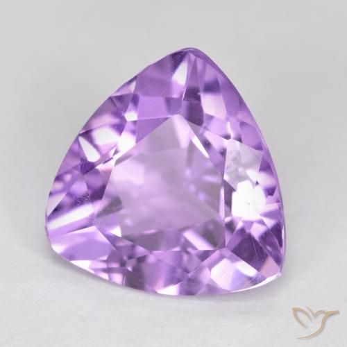 Ametista Viola medio naturale da 2.71 ct, Taglio trillion, VS