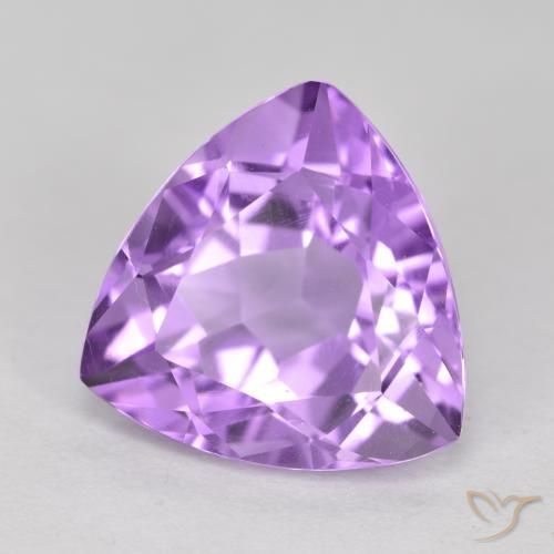 Ametista Viola medio naturale da 2.94 ct, Taglio trillion, VVS-VS