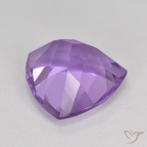 Ametista Viola medio naturale da 2.94 ct, Taglio trillion, VVS-VS
