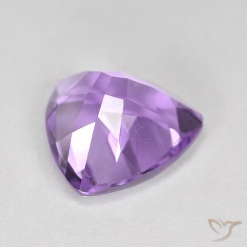 Ametista Viola medio naturale da 2.86 ct, Taglio trillion, VS