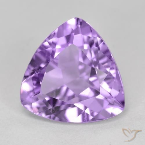 Ametista Viola medio naturale da 2.92 ct, Taglio trillion, VS