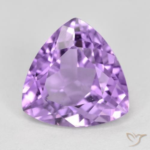 Ametista Viola medio naturale da 2.86 ct, Taglio trillion, VS