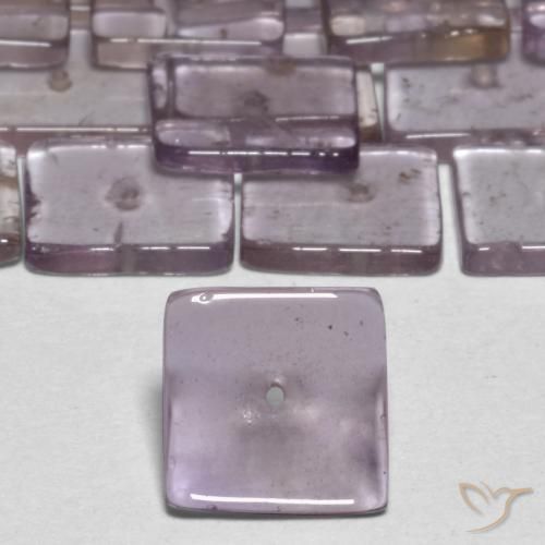 15.44ctw Naturale Viola grigio Ametista, Quadrato, Trasparente