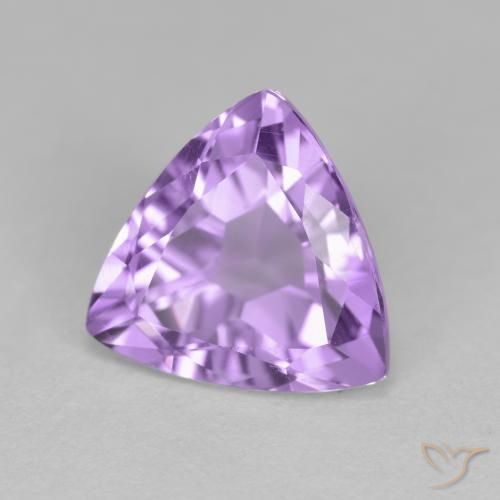 Ametista Viola medio naturale da 2.98 ct, Taglio trillion, VS