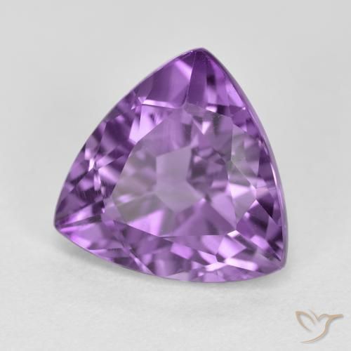 Ametista Viola violaceo intenso naturale da 2.94 ct, Taglio trillion, VS