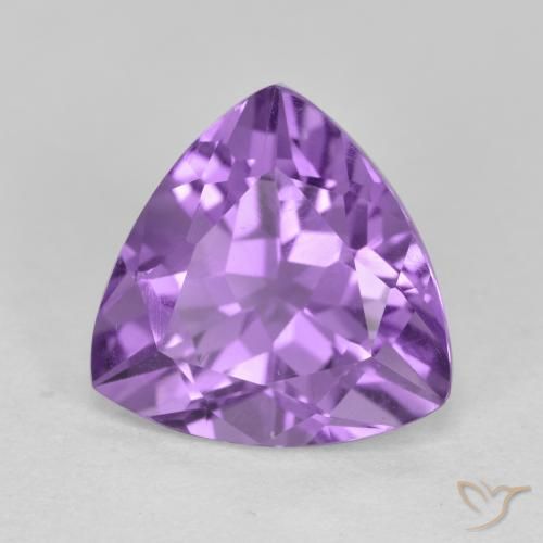 Ametista Viola tendente al rosa naturale da 2.97 ct, Taglio trillion, VS