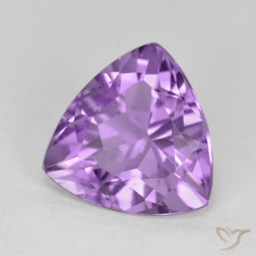 Ametista Viola medio naturale da 2.88 ct, Taglio trillion, VS
