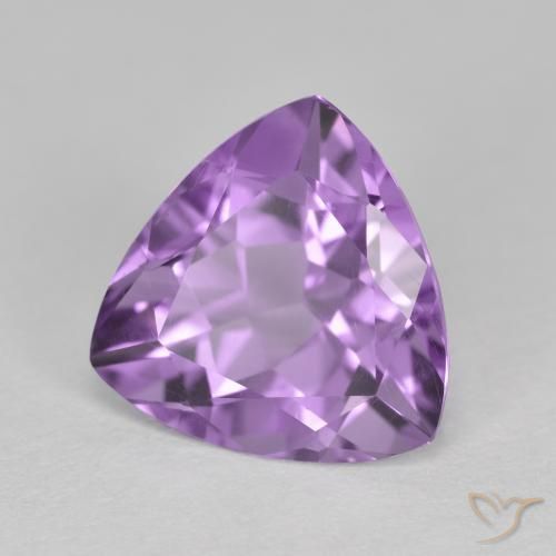 Ametista Viola violaceo intenso naturale da 2.65 ct, Taglio trillion, VS
