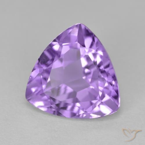 Ametista Viola scuro naturale da 2.87 ct, Taglio trillion, VS