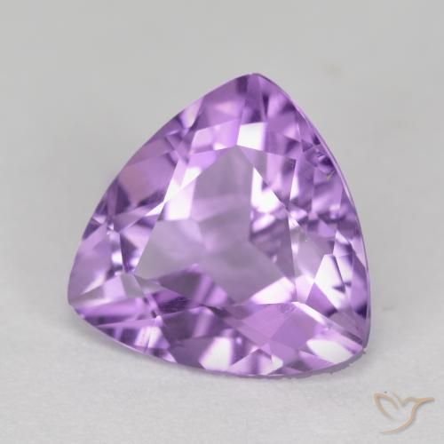 Ametista Viola violaceo medio naturale da 2.74 ct, Taglio trillion, VS