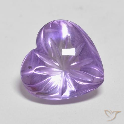 Ametista Viola medio naturale da 5.06 ct, Cuore, Trasparente