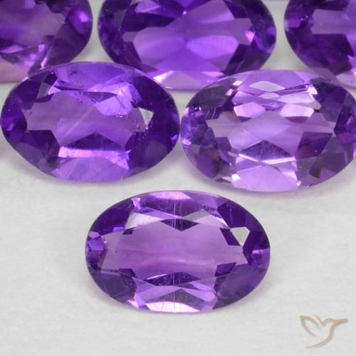 0.40ct Naturale viola vivido Ametista, Ovale, VS