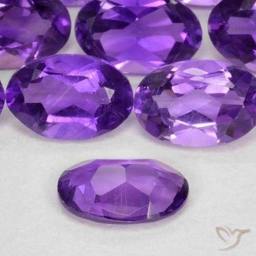 Ametista viola vivido naturale da 0.40 ct, Ovale, VS