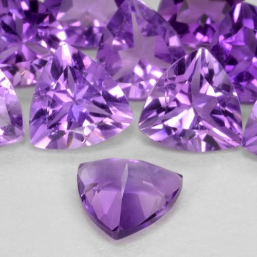 Ametista viola vivido naturale da 0.39 ct, Taglio trillion, VS