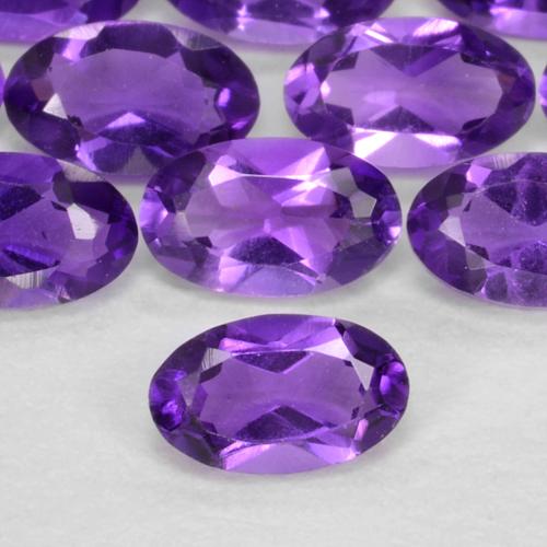 Gemme di ametista viola medio naturale da 0,62 ct, taglio ovale, VS